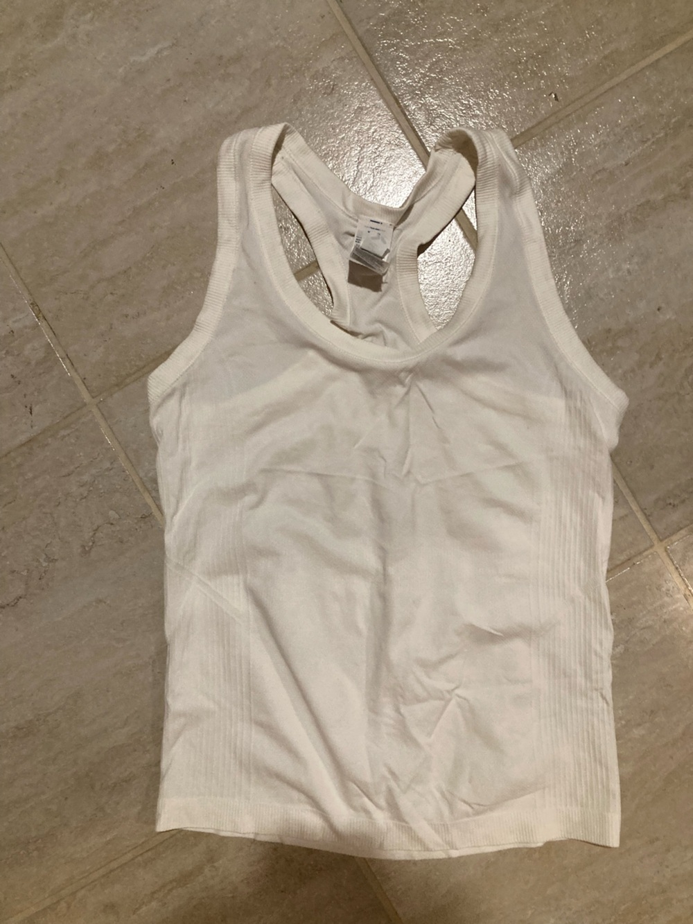 Joe Fresh Women’s White Ribbed Racerback Tank Top